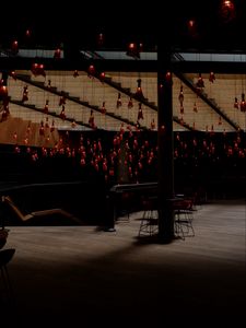Preview wallpaper room, dark, interior, furniture, lighting