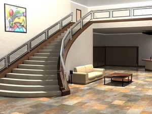 Preview wallpaper room, design, interior design, furniture, stairs