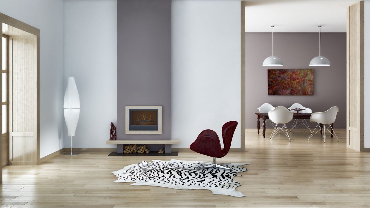Wallpaper room, door, fireplace, chair, carpet, chairs, table, picture