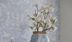 Preview wallpaper room, flowers, vase, interior, furniture