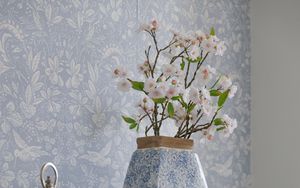 Preview wallpaper room, flowers, vase, interior, furniture
