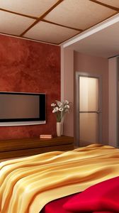 Preview wallpaper room, furniture, design, bedding, tv