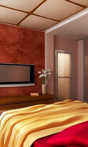 Preview wallpaper room, furniture, design, bedding, tv