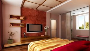 Preview wallpaper room, furniture, design, bedding, tv