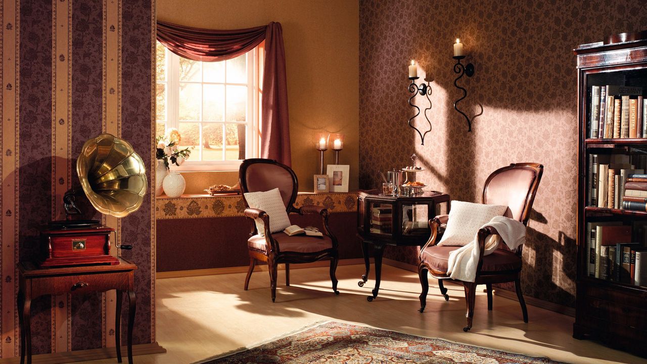 Wallpaper room, furniture, old, well-groomed