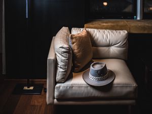 Preview wallpaper room, interior, chair, hat