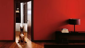 Preview wallpaper room, interior, dog, door, entrance hall