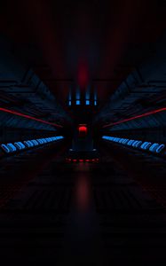 Preview wallpaper room, lights, blue, red