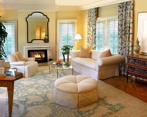 Preview wallpaper room, living room, furniture, fireplace, cozy, bright room, interior