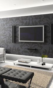 Preview wallpaper room, living room, tv, style, furniture