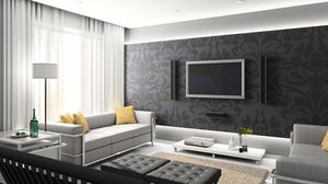 Preview wallpaper room, living room, tv, style, furniture