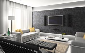 Preview wallpaper room, living room, tv, style, furniture