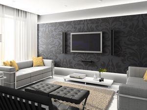 Preview wallpaper room, living room, tv, style, furniture