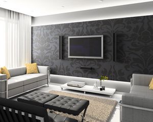 Preview wallpaper room, living room, tv, style, furniture