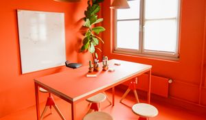 Preview wallpaper room, office, interior, design, orange