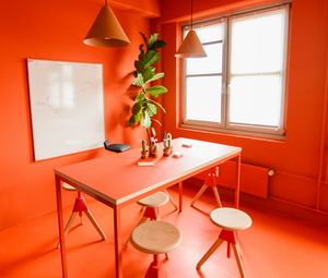 Preview wallpaper room, office, interior, design, orange