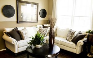 Preview wallpaper room, plant, vase, furniture, sofa, living room