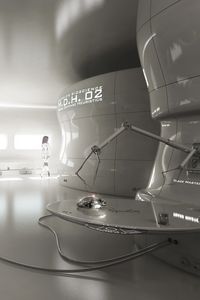 Preview wallpaper room, robots, laboratory, girl