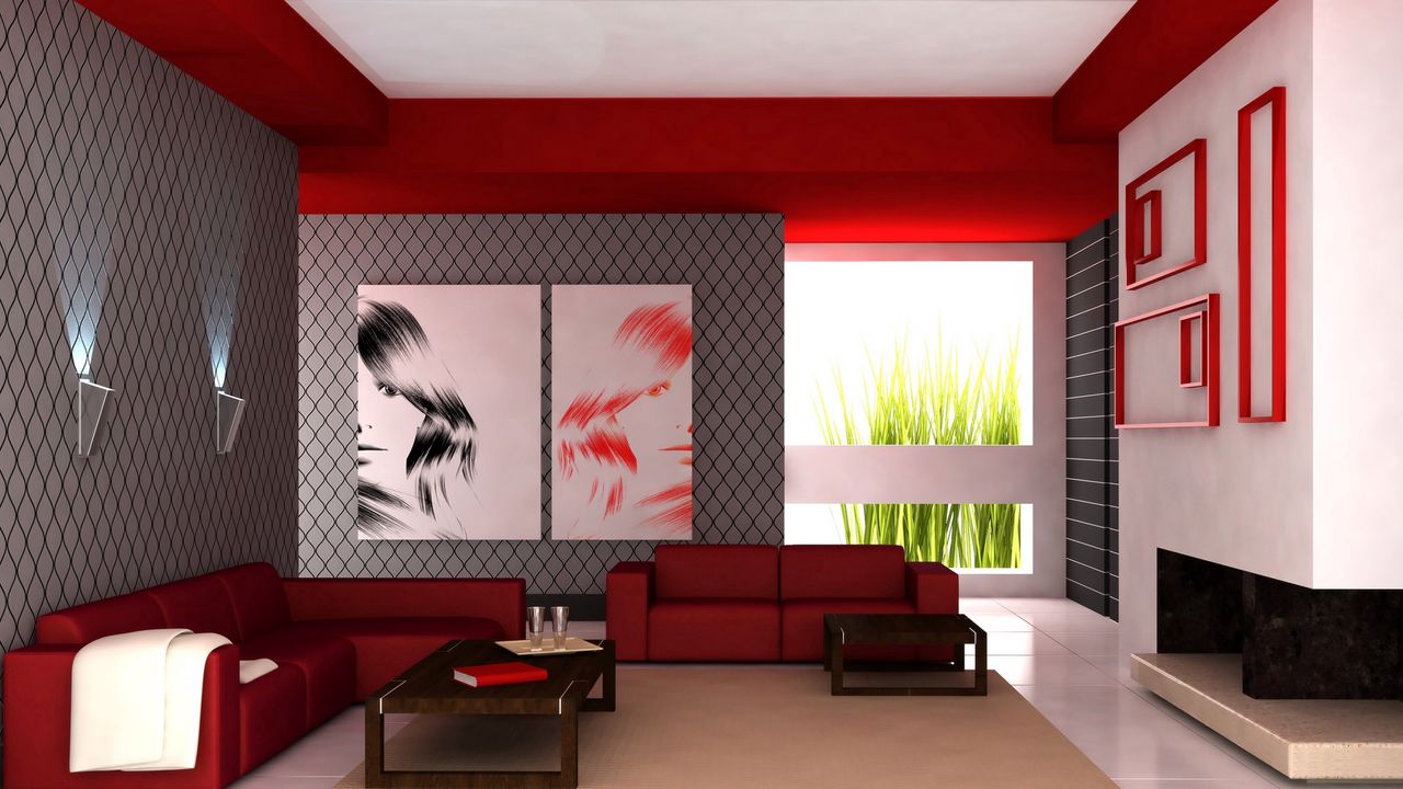 Wallpaper room, sofa, furniture, interior