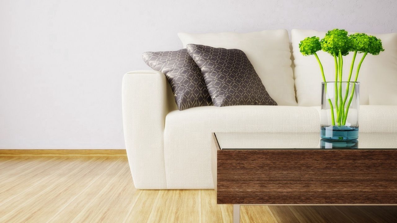Wallpaper room, sofa, parquet, comfort, modern, design