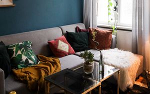 Preview wallpaper room, sofa, table, interior, comfort