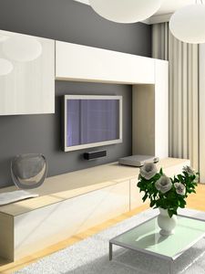 Preview wallpaper room, sofa, television, design, interior, chair, closet, table, bouquet