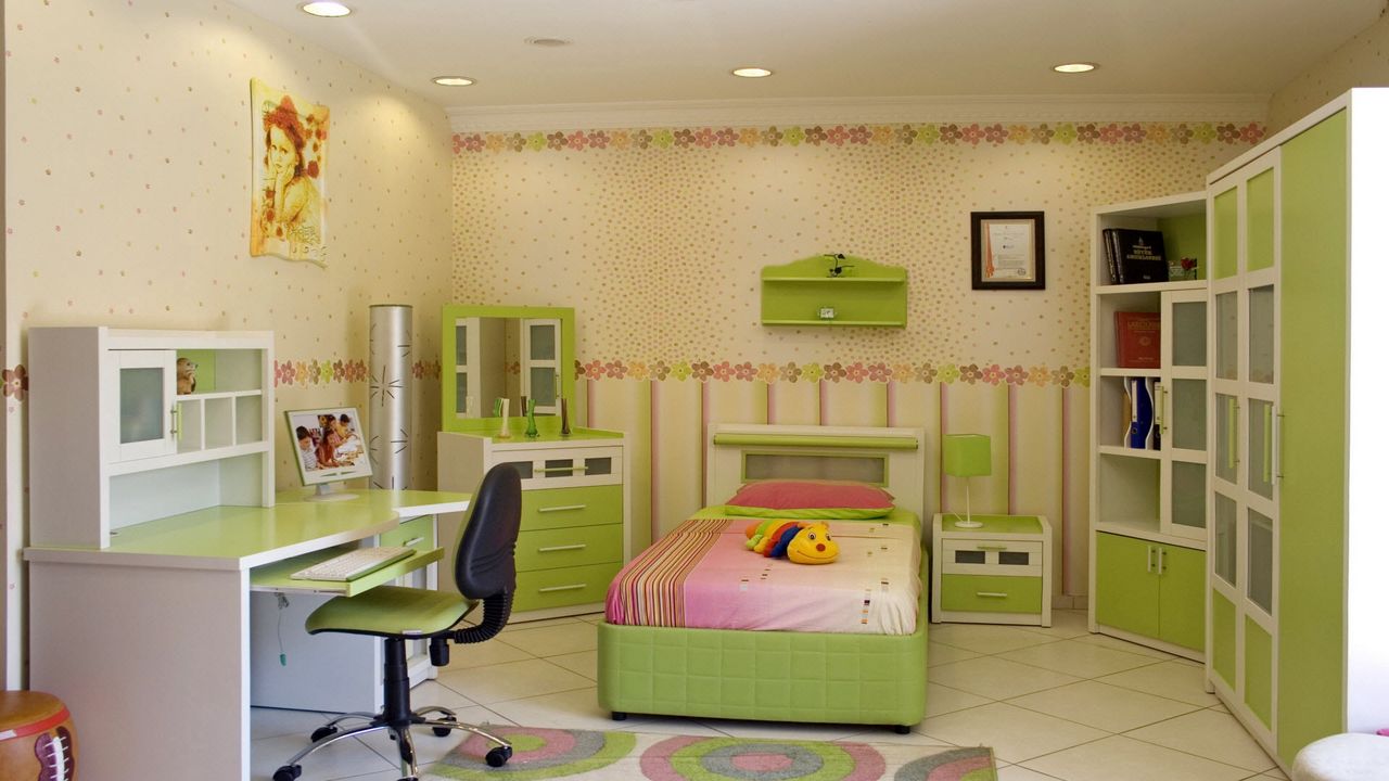 Wallpaper room, style, children, interior, bedroom, design