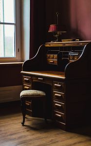Preview wallpaper room, table, chair, retro, interior