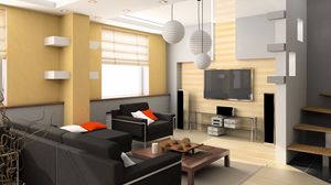 Preview wallpaper room, tv, sofa, interior, design