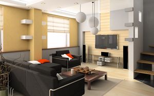 Preview wallpaper room, tv, sofa, interior, design