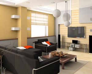 Preview wallpaper room, tv, sofa, interior, design