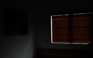 Preview wallpaper room, window, bed, light, dark