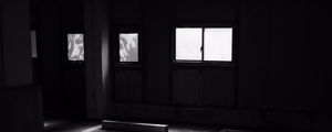 Preview wallpaper room, windows, bw, dark