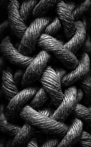 Preview wallpaper rope, bw, weave