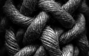 Preview wallpaper rope, bw, weave