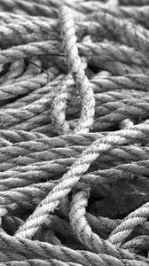 Preview wallpaper rope, macro, black and white