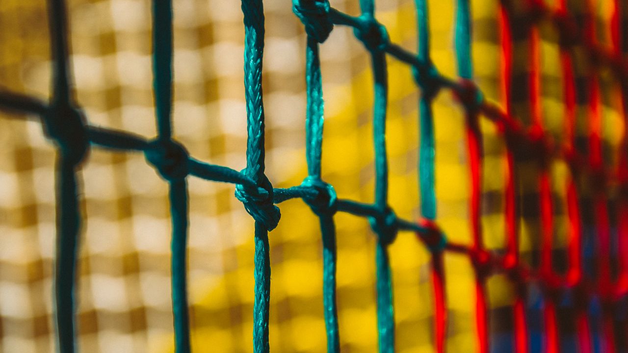 Wallpaper rope, mesh, knots, macro, blur