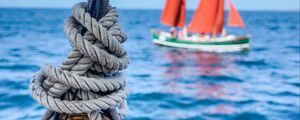 Preview wallpaper rope, twine, boat, sea
