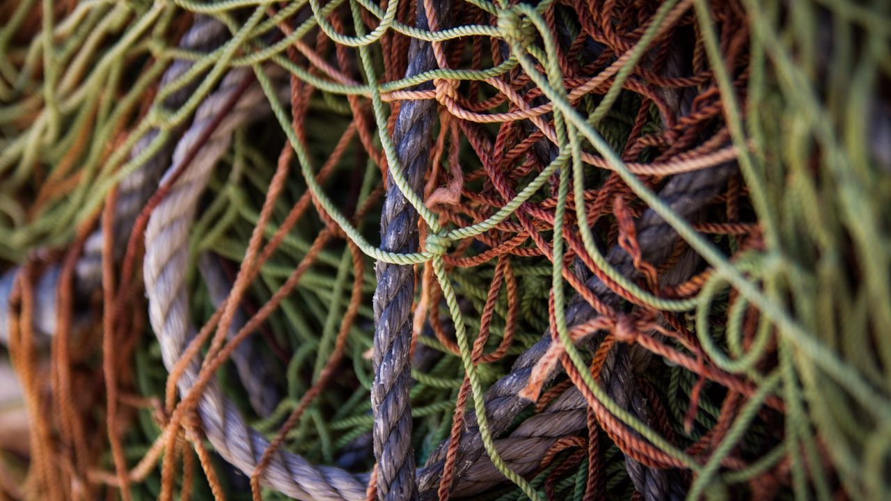 Wallpaper ropes, twine, crossing, macro