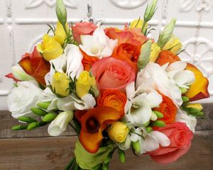 Preview wallpaper rose, buds, calla lilies, flowers, flower, beauty