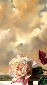 Preview wallpaper rose, dry, sky, clouds