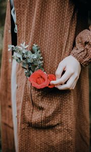 Preview wallpaper rose, flower, hand, touch