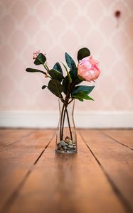 Preview wallpaper rose, flower, pink, vase, bouquet