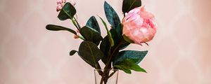 Preview wallpaper rose, flower, pink, vase, bouquet
