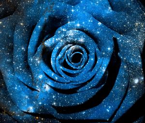 Preview wallpaper rose, space, stars, photoshop, radiance, shine