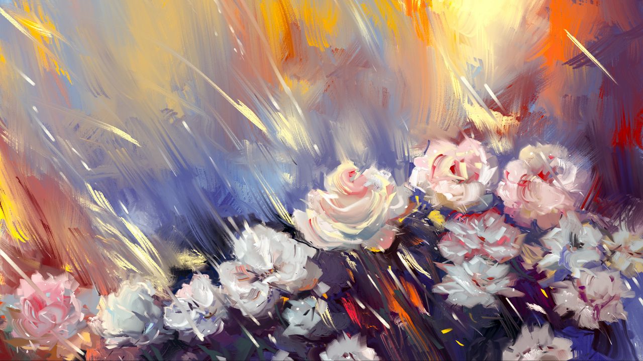 Wallpaper roses, art, flowers, stripes