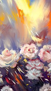 Preview wallpaper roses, art, flowers, stripes