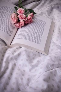 Preview wallpaper roses, bouquet, book, flowers, cloth