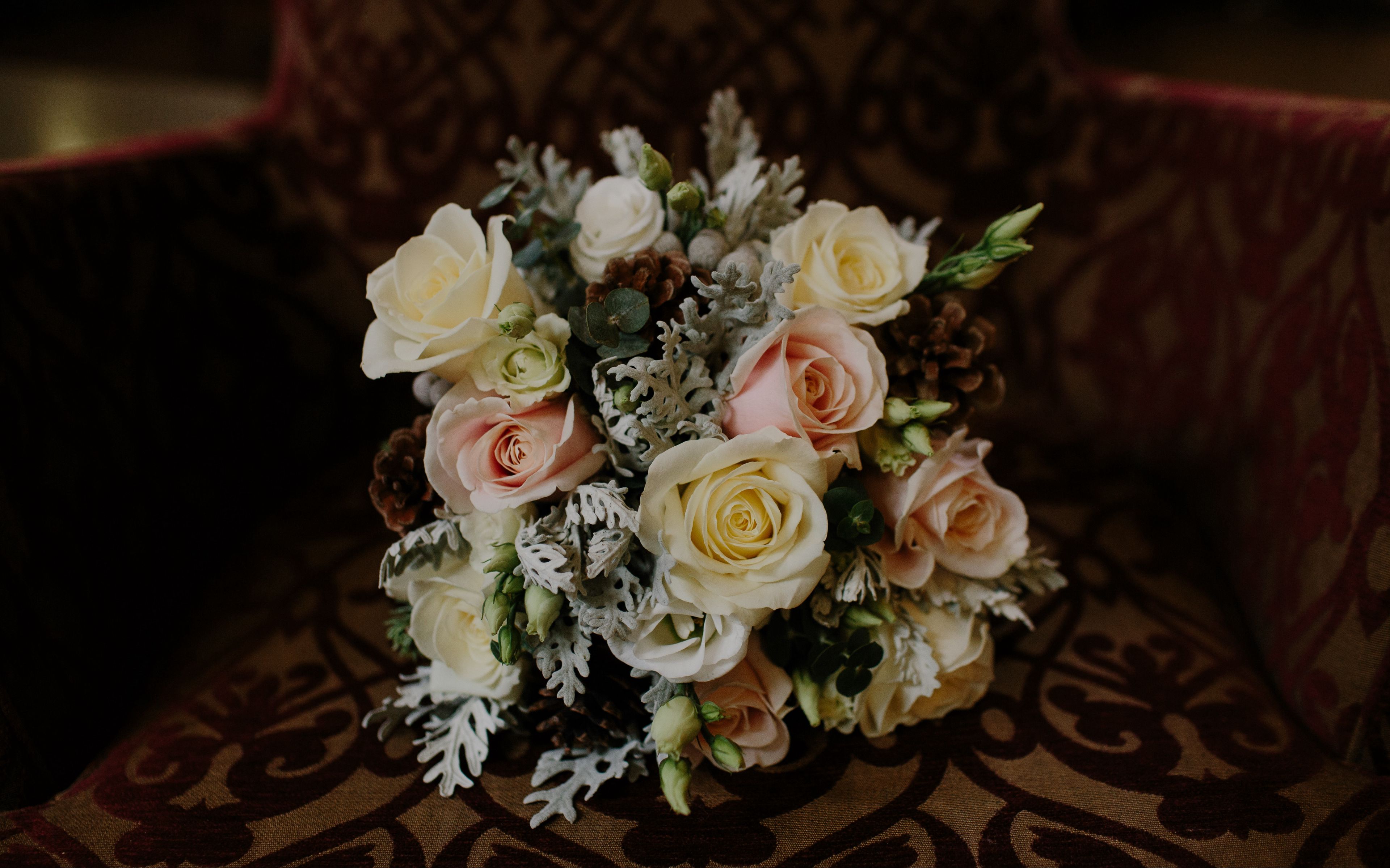 3840x2400 Wallpaper roses, bouquet, composition, decoration