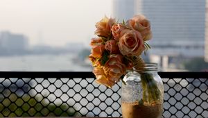 Preview wallpaper roses, bouquet, flowers, bank